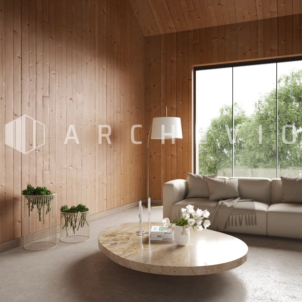 DOMA MAKLÉŘI / ČAPKOVA – 6 Wooden living room in forest